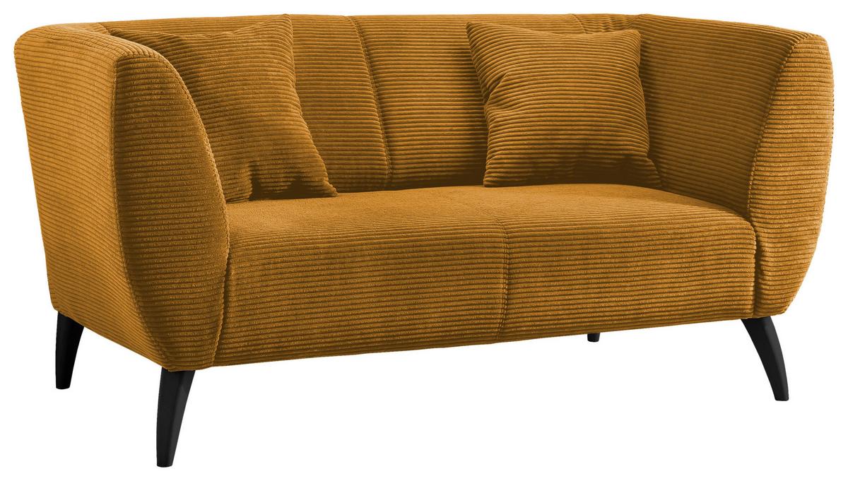 2-Sitzer-Sofa Colori Goldfarben, Rücken Echt - Goldfarben/Schwarz, MODERN, Textil (172/83/88cm) - MID.YOU