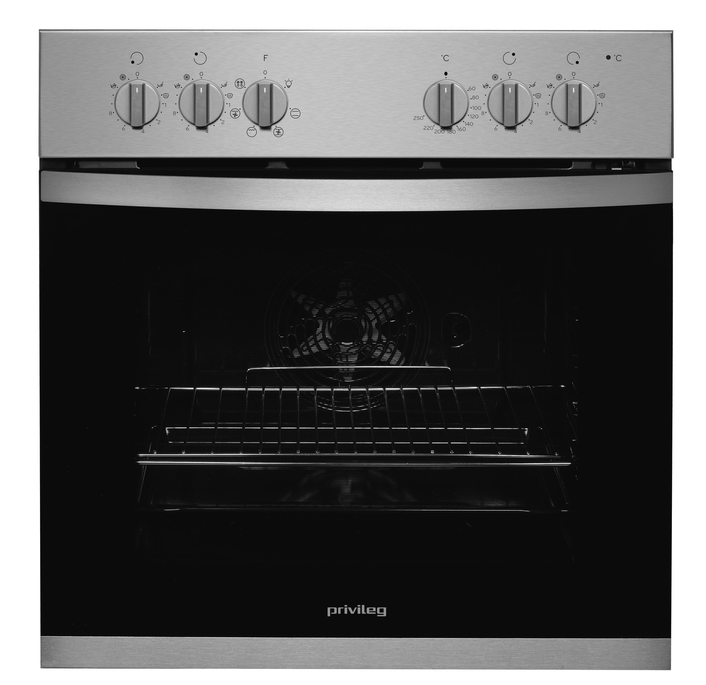 Einbauherd Phvk3 Nn5f In - Silberfarben/Schwarz, Basics, Glas/Metall (59,5/59,5/54,2cm) - Privileg