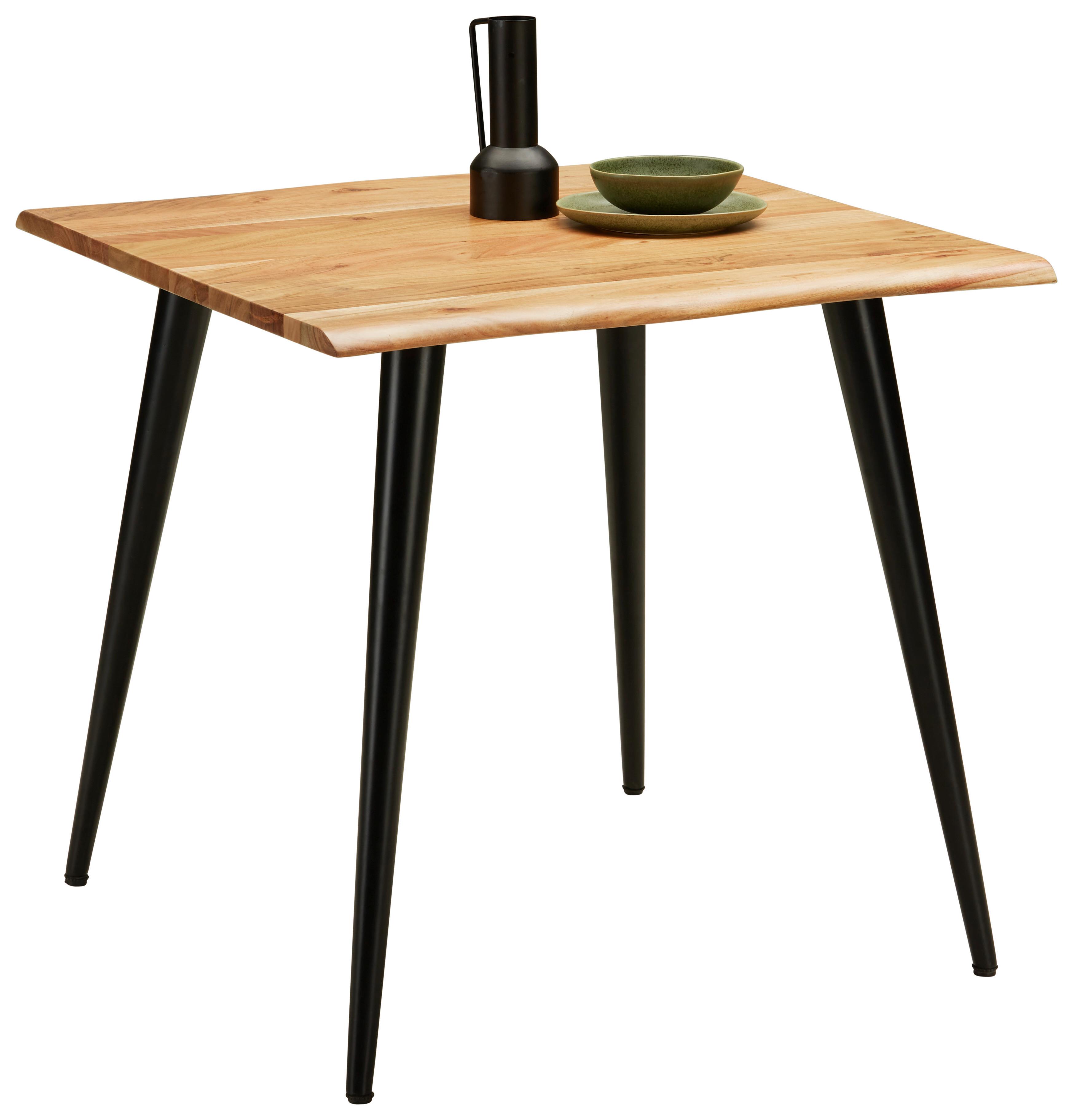 JEDÁLENSKÝ STÔL MAX 80 - čierna/farba akácie, Lifestyle, kov/drevo (80/80/76cm) - Zandiara