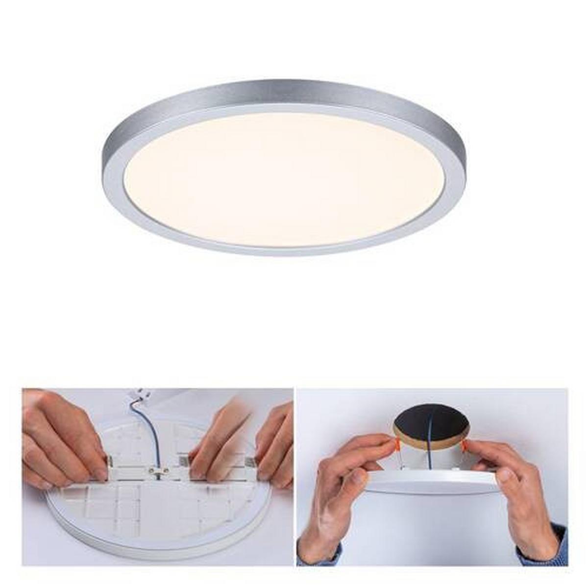 Led-paneel Ø 17,5 Cm Rund - Chromfarben, Design, Kunststoff (17,5cm) - Paulmann