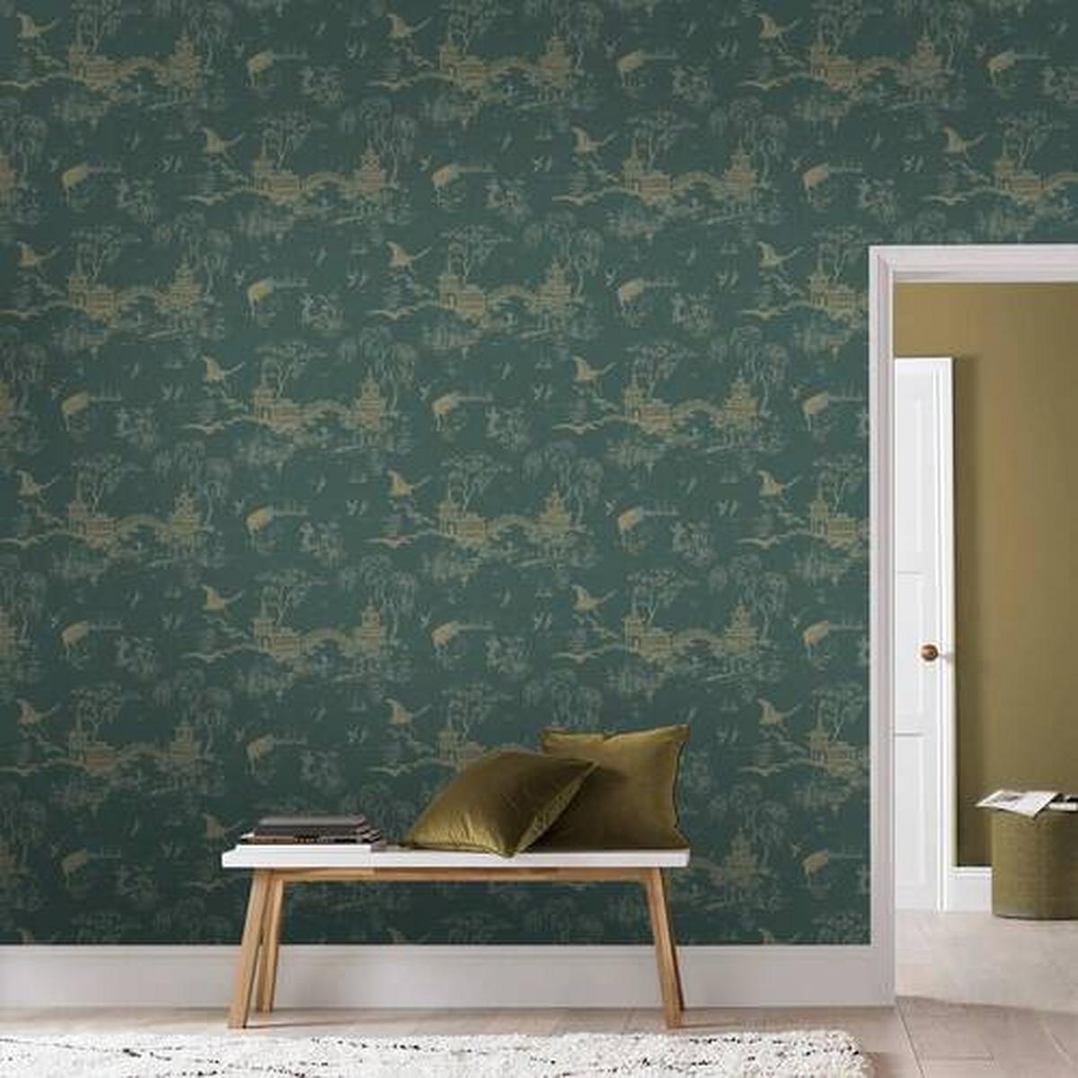 Vliestapete Orientalisch Blau/Grün B: 52 cm - Blau/Grün, Basics, Papier/Kunststoff (52/1000cm)