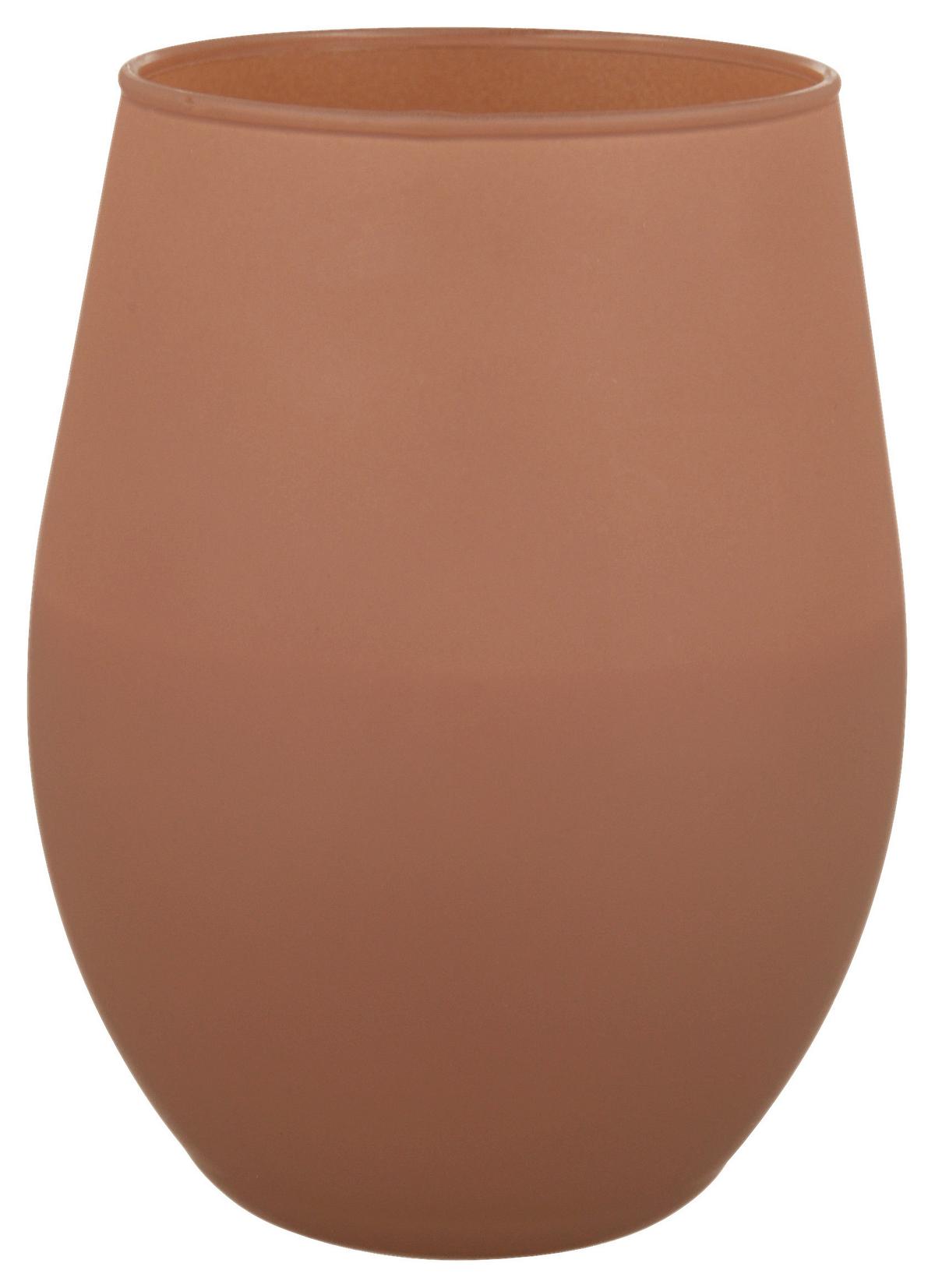 Svíčka ve skle Candela - šedá/ostružinová, sklo (7,6/12,5cm) - Modern Living