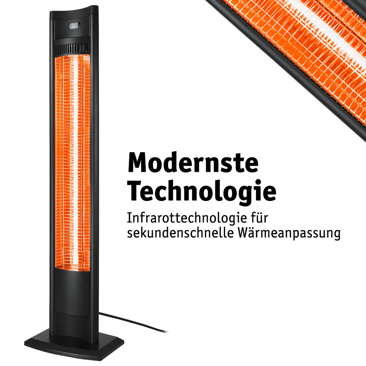 Infrarotstrahler Standheizstrahler - Silberfarben/Schwarz, Basics, Metall (21/85/21cm)
