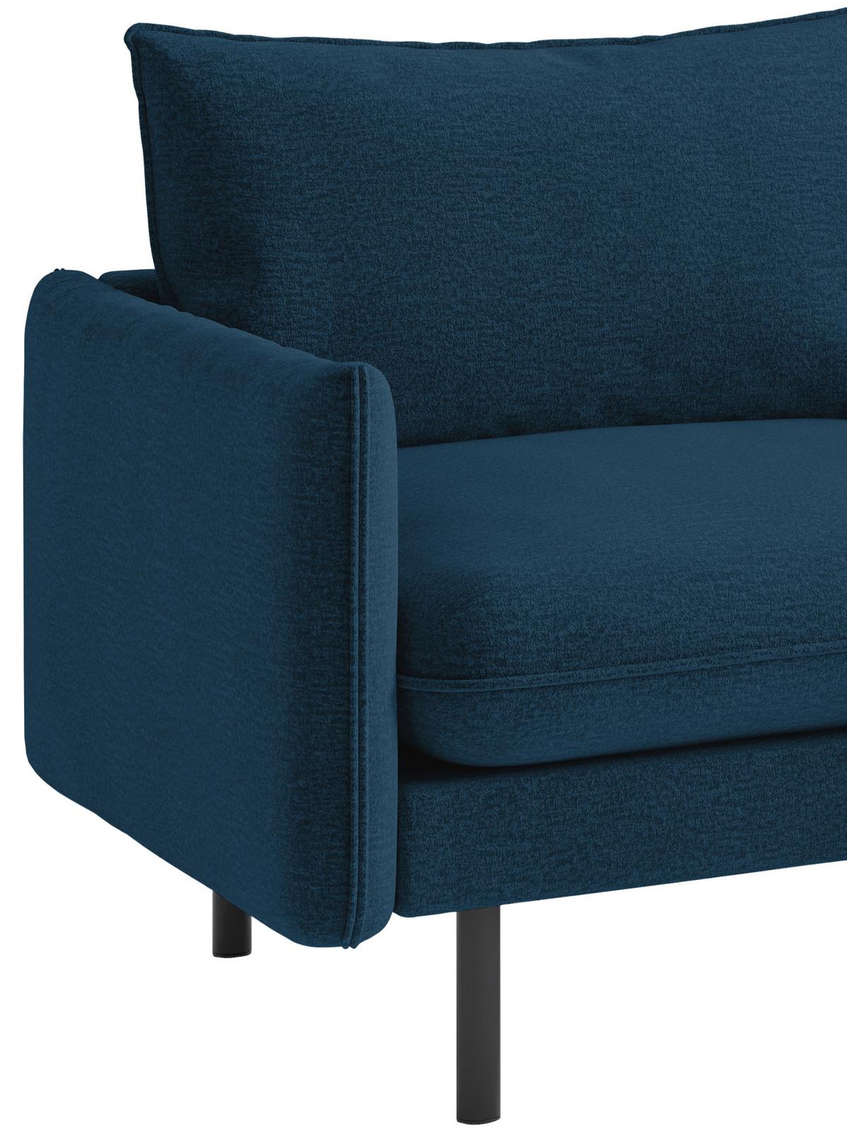 Ecksofa Samos Blau S: 267x204 Cm - Blau/Schwarz, Design, Textil (267/204cm) - Livetastic