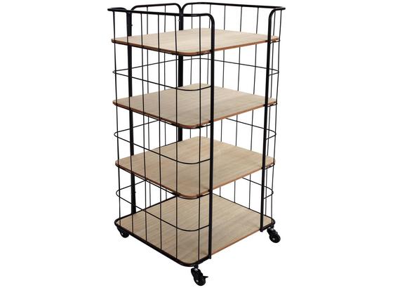 Regal auf Rädern B: 54 cm - Schwarz/Braun, MODERN, Holz/Metall (54/97,5/38cm) Regal auf Rädern B: 54 cm - Schwarz/Braun, MODERN, Holz/Metall (54/97,5/38cm)
