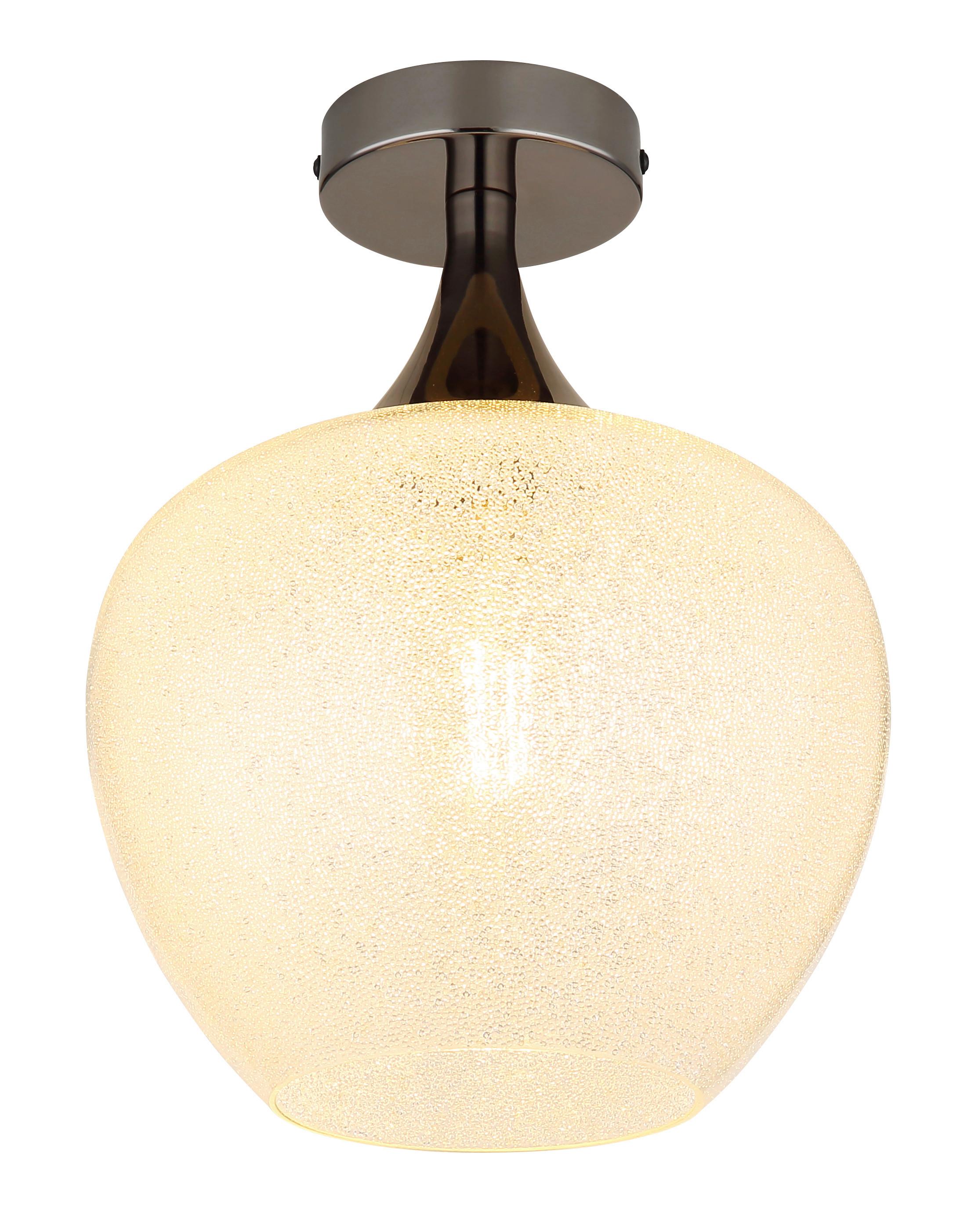 Deckenleuchte 15548dk - Klar/Schwarz, KONVENTIONELL, Glas/Metall (24/32cm) - Globo