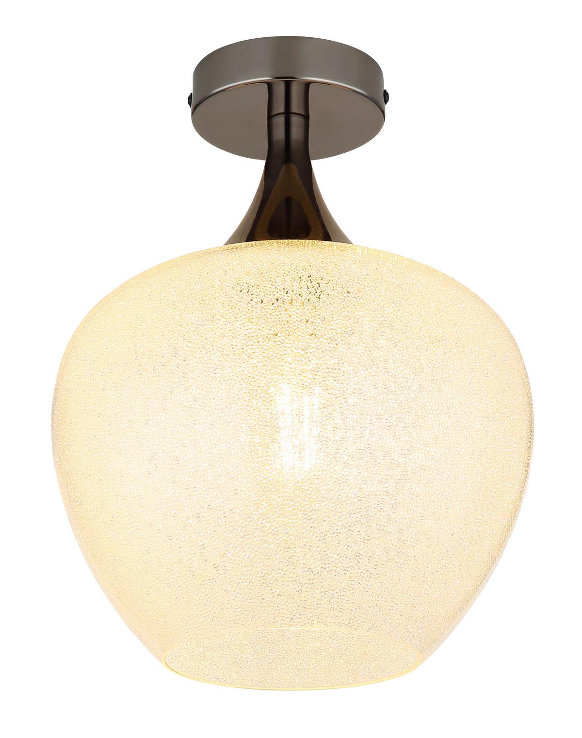 Deckenleuchte 15548dk - Klar/Schwarz, KONVENTIONELL, Glas/Metall (24/32cm) - Globo