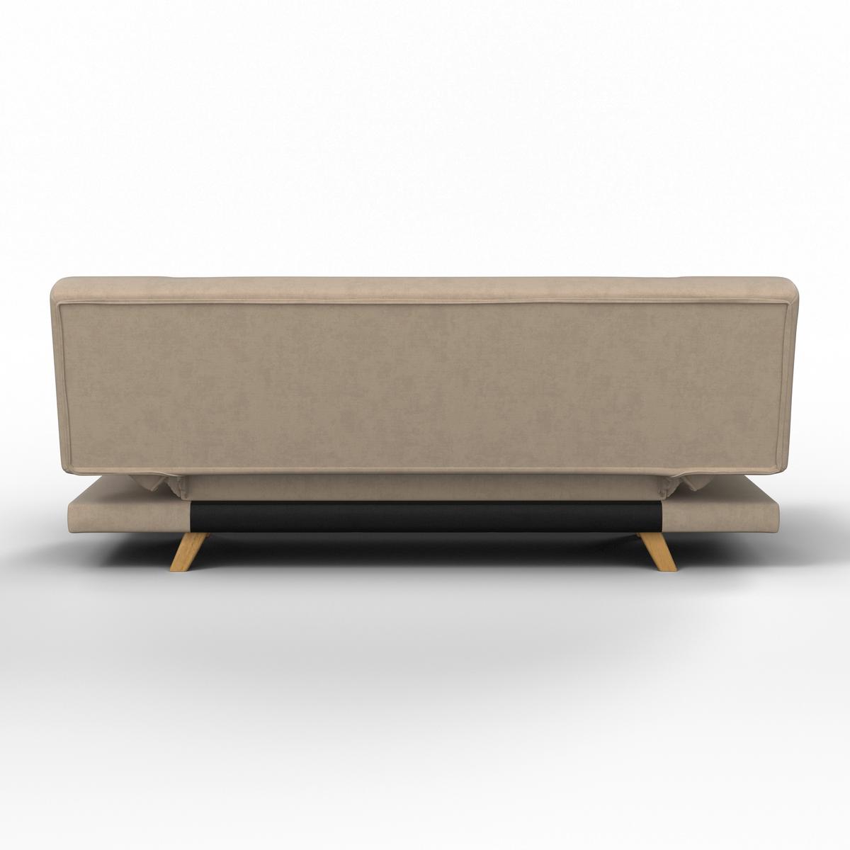 Rozkládací pohovka FUNKY, jílová barva - přírodní barvy/jílová barva, Moderní, dřevo/textil (183/73/79cm) - Bessagi Home