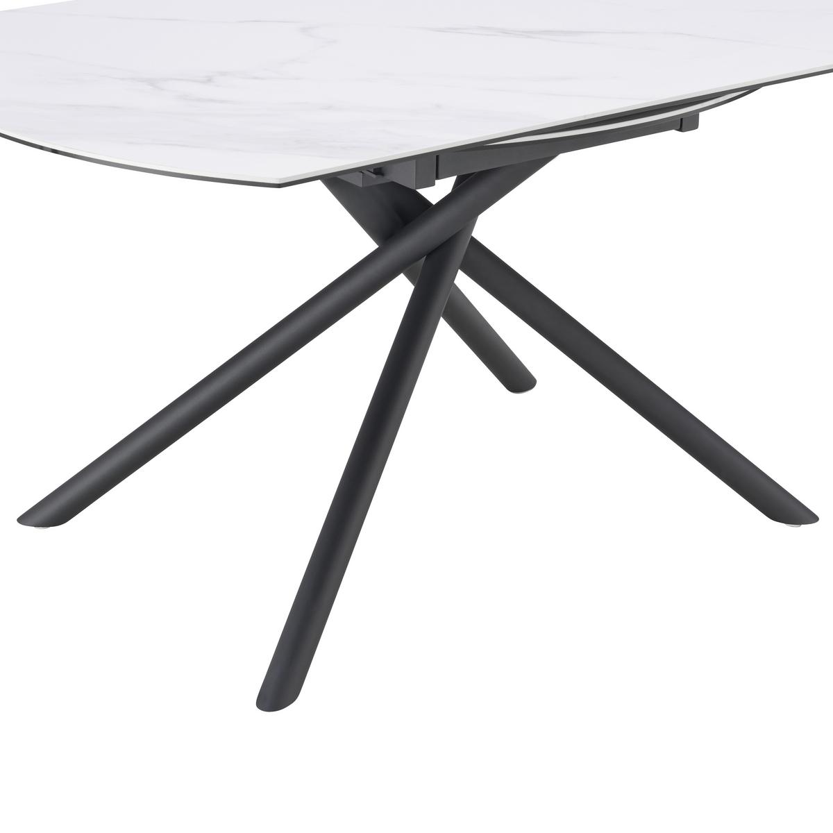 Esstisch Tiana - Schwarz/Weiß, LIFESTYLE, Glas/Keramik (90-140/76/140cm) - MID.YOU