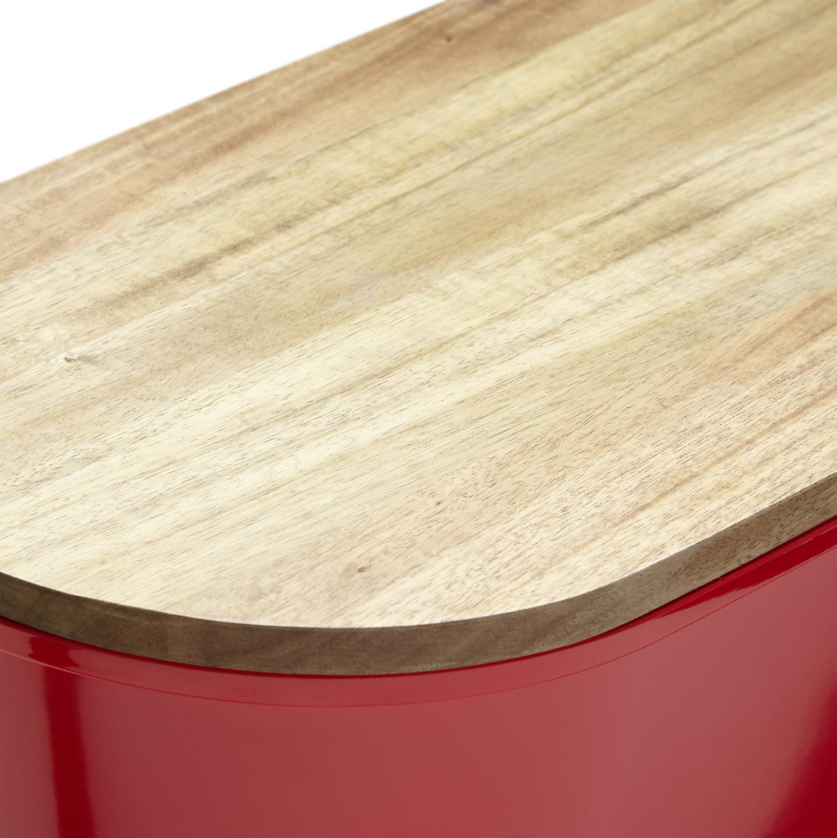 Brotbox Echtwerk Fresh - Rot/Akaziefarben, MODERN, Holz/Kunststoff (37/21,5/17,2cm) - Echtwerk