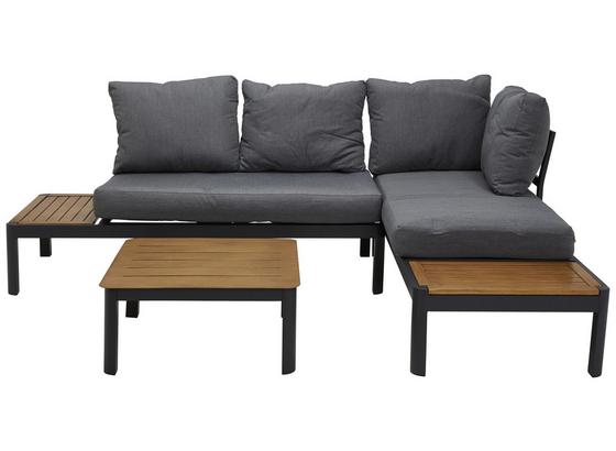 Loungegarnitur Male II 3-teilig inkl. Sitzkissen - Grau/Teakfarben, Design, Textil/Metall - Luca Bessoni Loungegarnitur Male II 3-teilig inkl. Sitzkissen - Grau/Teakfarben, Design, Textil/Metall - Luca Bessoni