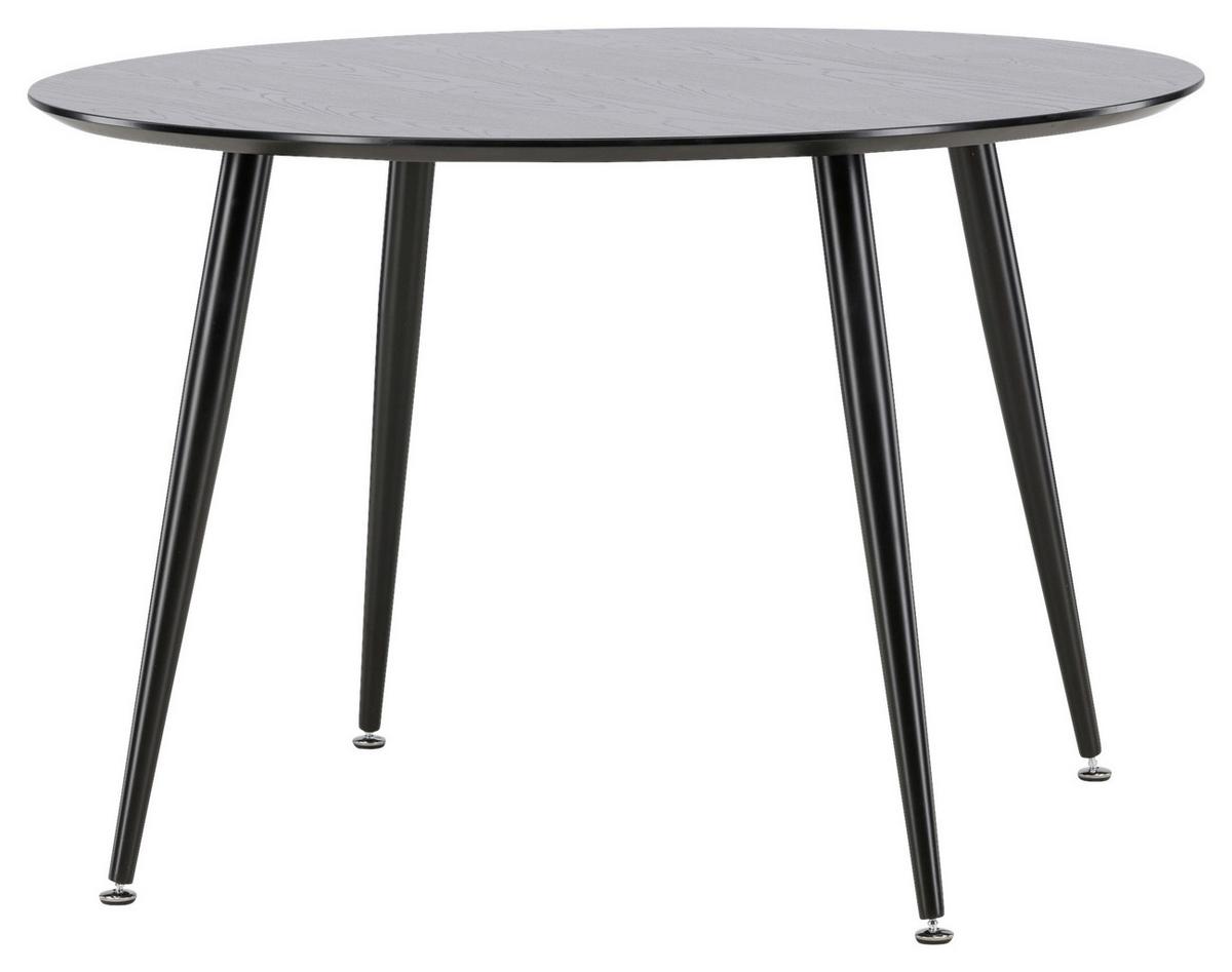 Esstisch Dipp - Schwarz, Design, Holzwerkstoff/Metall (115/115/75cm) - Livetastic