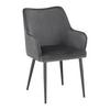 Zamatová stolička Caria tmavosivá - čierna/tmavosivá, Modern, kov/drevo (57/89/60cm) - Bessagi Home