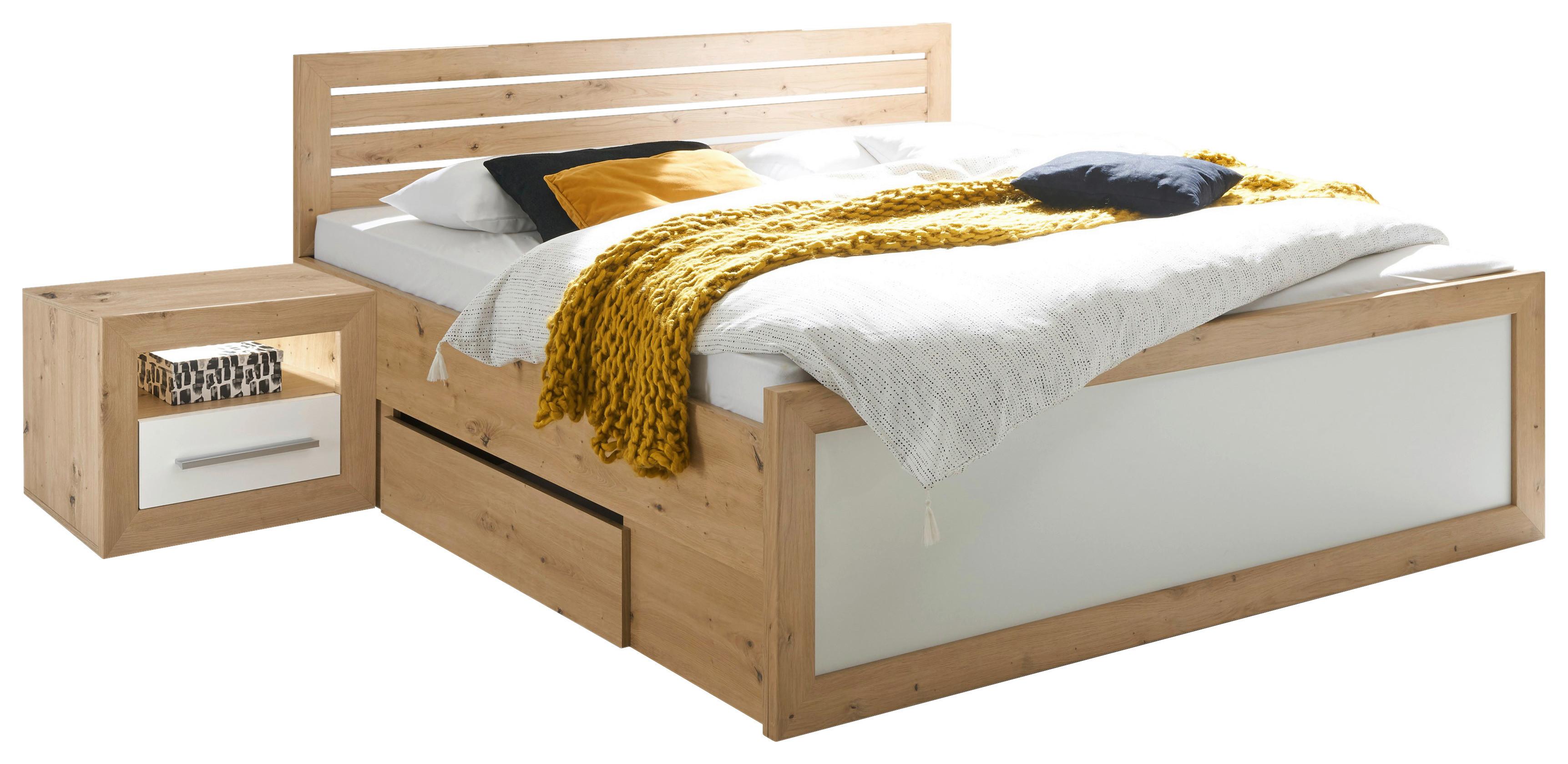 Bettanlage Fernando 180/200cm Eichefarben - Eichefarben/Weiß, KONVENTIONELL (180/200cm) - MID.YOU