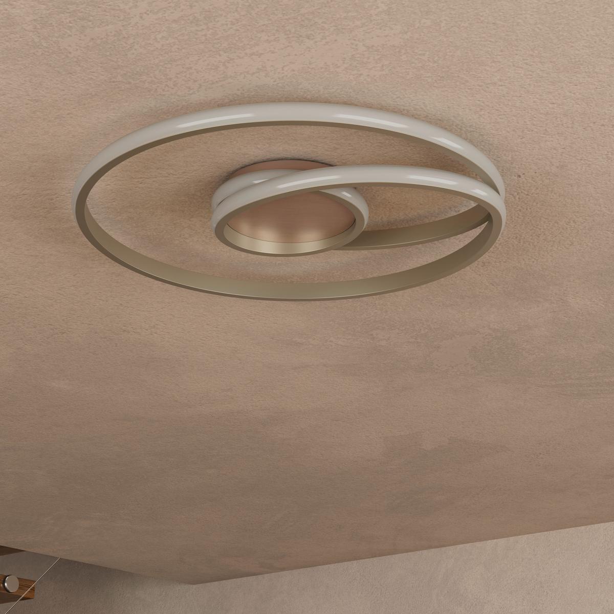 LED-Deckenleuchte CHARLOTTE - Champagner/Weiß, Basics, Kunststoff/Metall (45/5,5cm) - Luca Bessoni