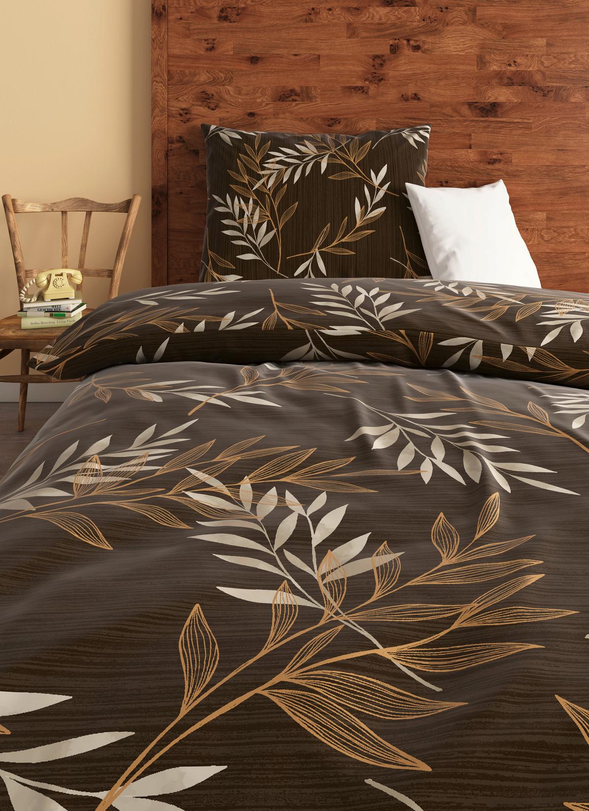 Bettwäsche 140x200 Cm Ida Baumwolle Braun - Braun, ROMANTIK / LANDHAUS, Textil (140/200cm) - James Wood