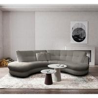 Ecksofa Bretania Dunkelgrau S: 113x300 cm - Dunkelgrau/Schwarz, Design, Textil (113/300cm) - Livetastic