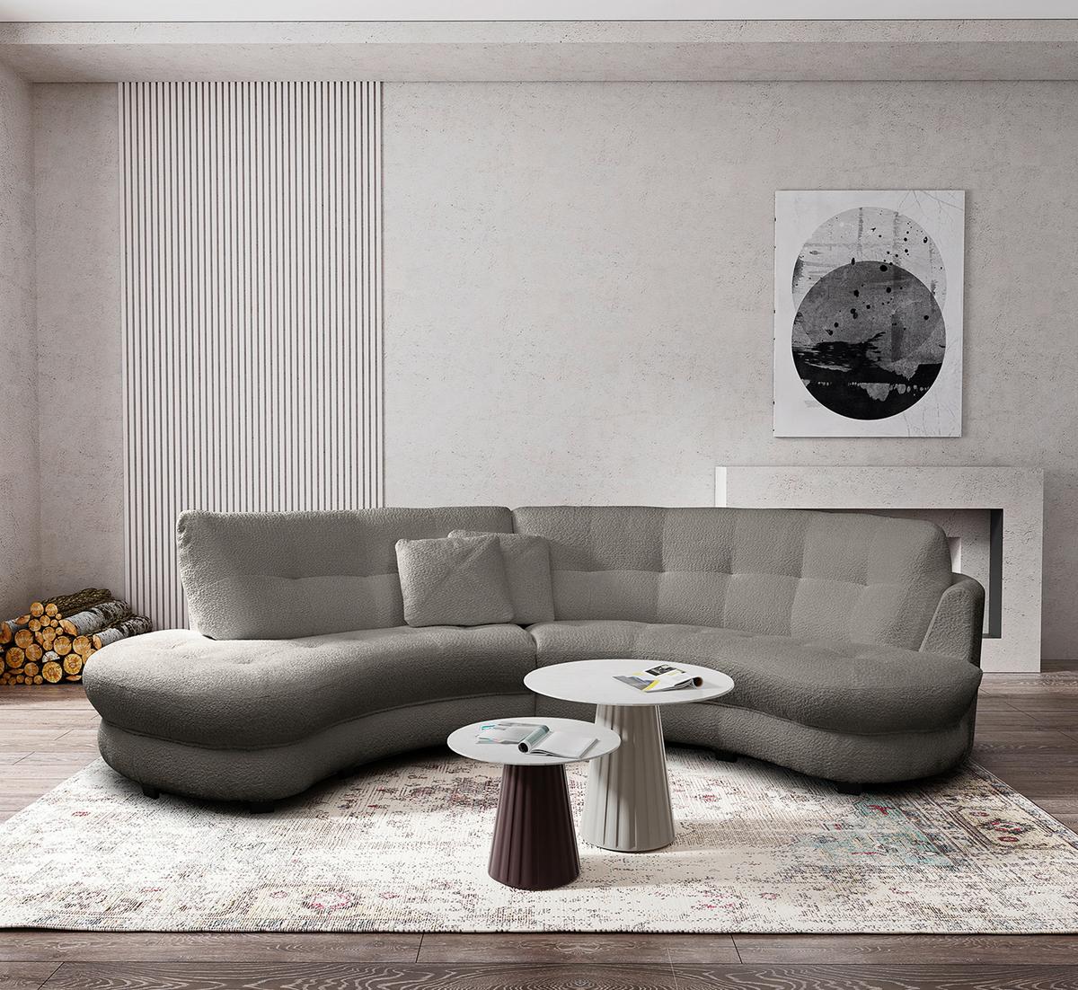 Ecksofa Bretania Dunkelgrau S: 113x300 cm - Dunkelgrau/Schwarz, Design, Textil (113/300cm) - Livetastic