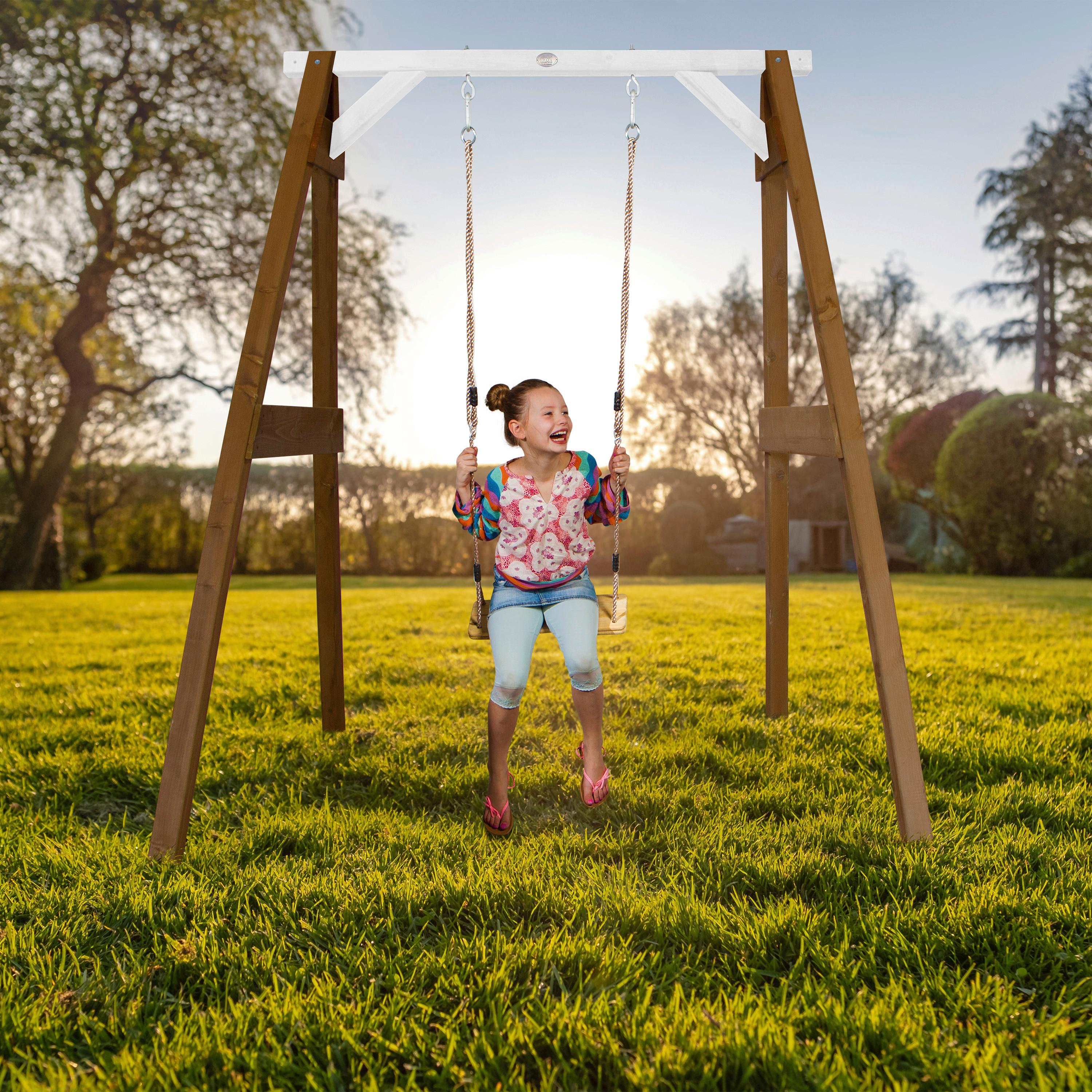Schaukel A030.136.03 - Braun/Weiß, KONVENTIONELL, Holz (181/207/160cm) - Ambia Garden