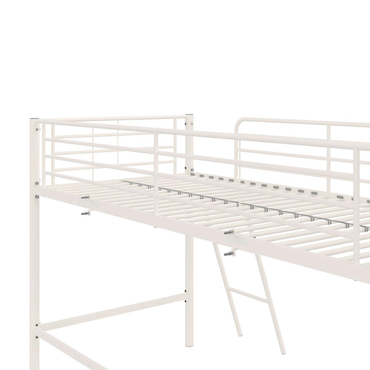 Hochbett Jodie Weiß B: 207 cm - Weiß, Design, Metall (207/129/130cm) - MID.YOU