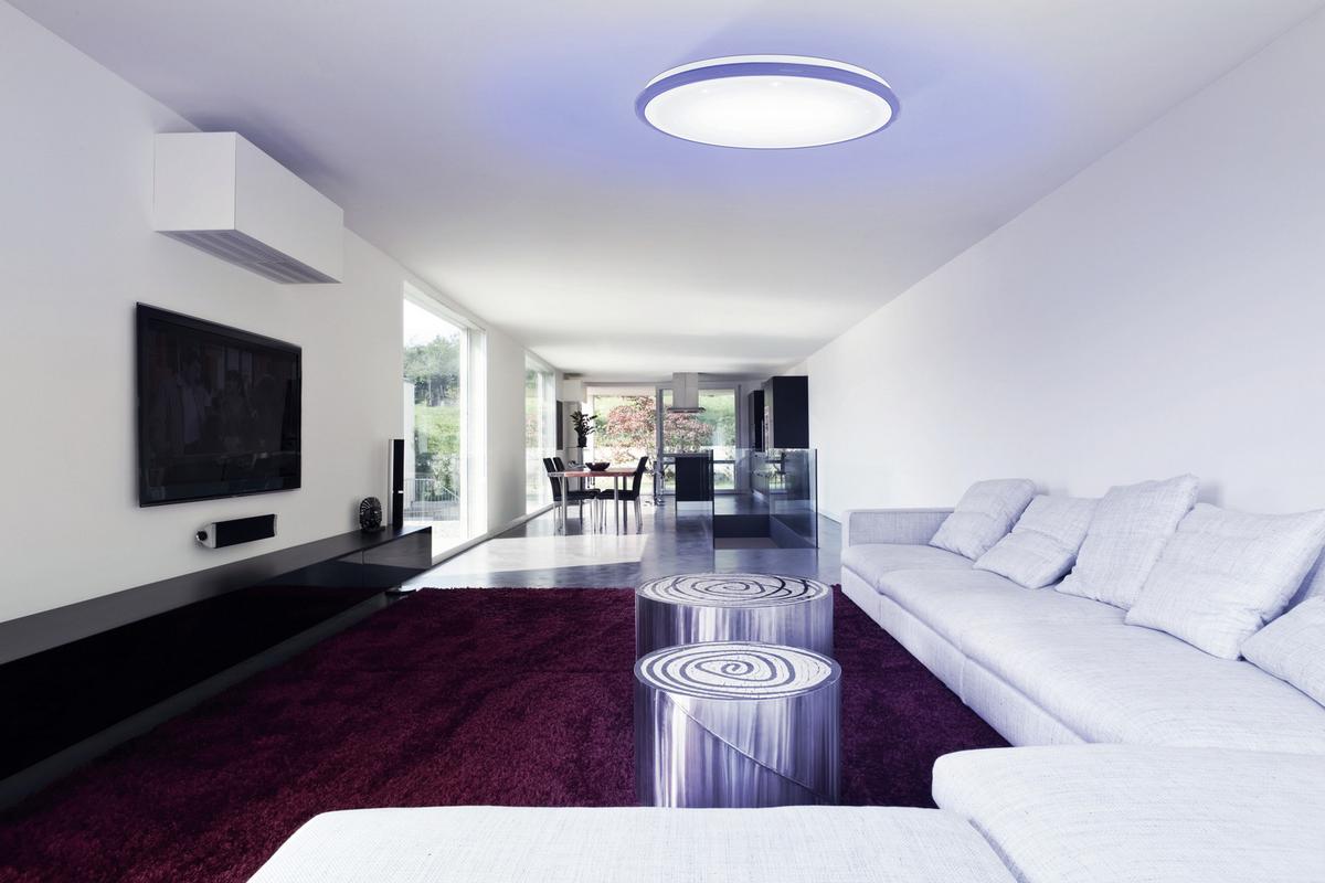 Led-deckenleuchte Lipari Ø 59,5 Cm, Mit Fernbedienung - Weiß, MODERN, Kunststoff/Metall (59,5/7,5cm) - Eglo
