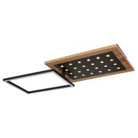 LED-Deckenleuchte 67267-24 - Dunkelbraun/Opal, Natur, Holzwerkstoff/Kunststoff (63,5/27/8,5cm) - Globo