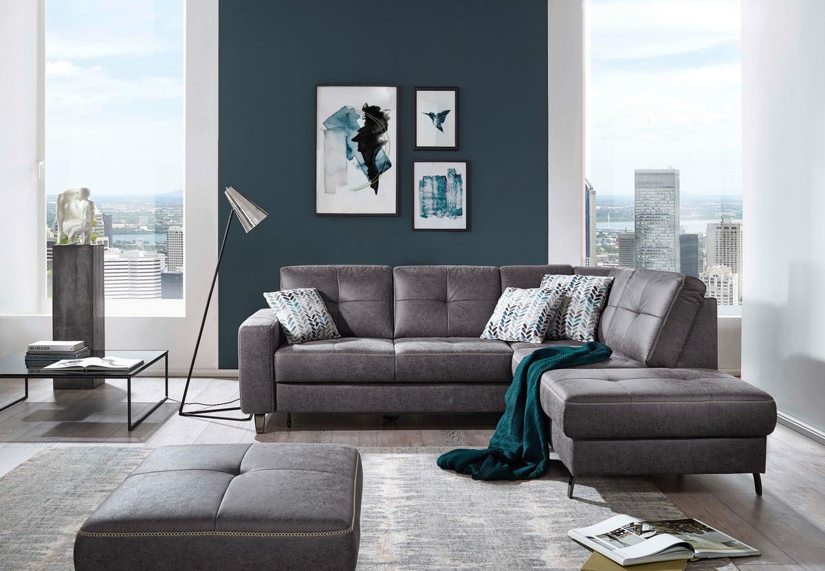 Sedacia súprava Varese bez funkcií a opierok hlavy - čierna/antracitová, Modern, kov/textil (237/219cm) - James Wood