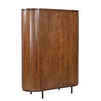 Highboard Mangoholz/Schwarz B: 115cm - Schwarz/Naturfarben, Design, Holz/Metall (115/151/43cm) - MID.YOU