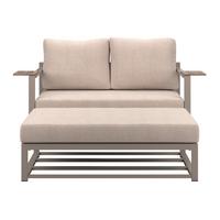 Loungesofa Atlanta - Dunkelgrau/Beige, MODERN, Kunststoff/Textil - Beldano