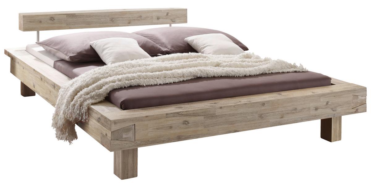 Balkenbett Caserta Akaziefarben 200x200 cm - Akaziefarben, Natur, Holz (200/200cm) - Hasena