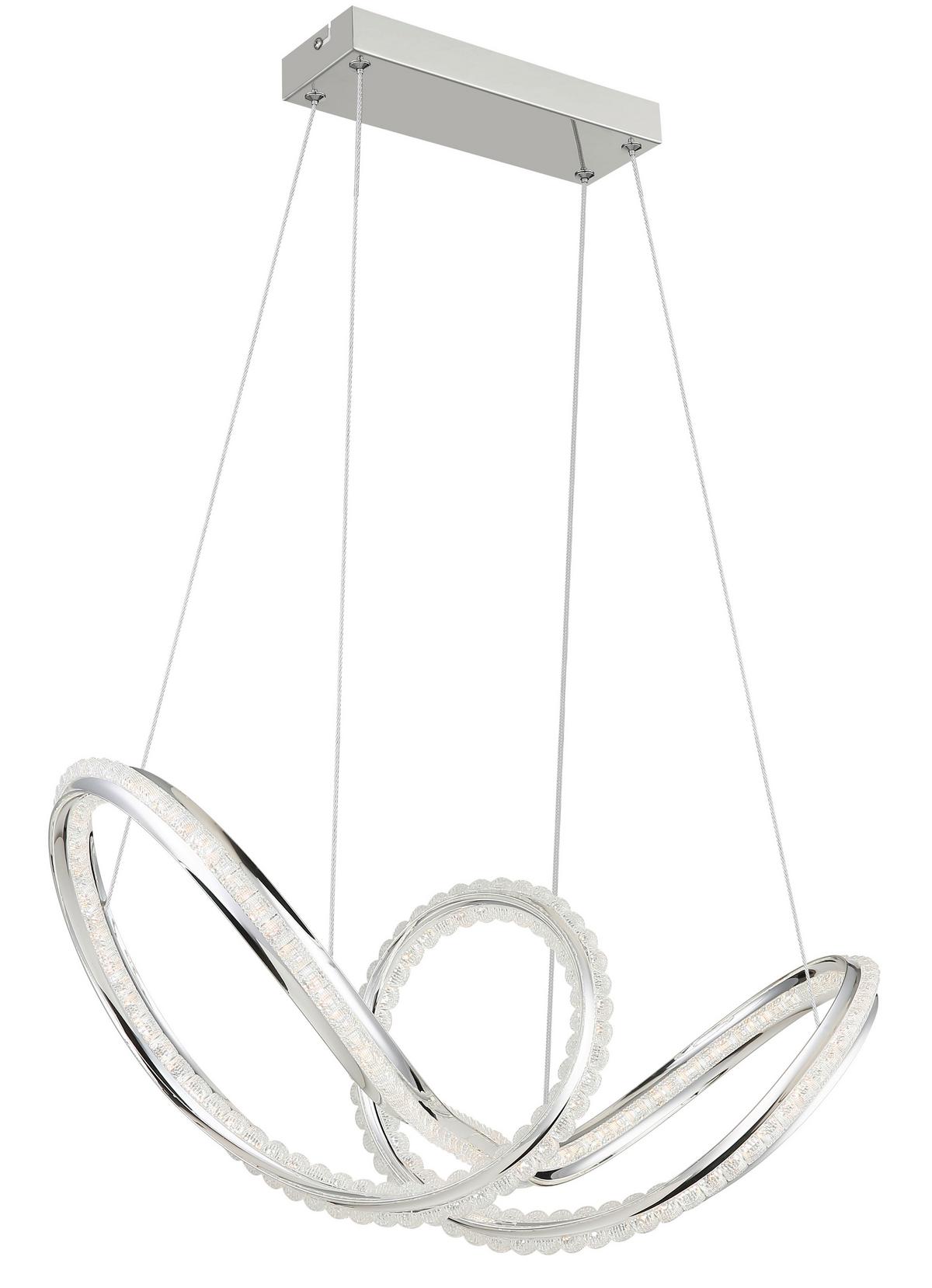 Led-hängeleuchte Memory-Funktion - Klar/Chromfarben, Design, Kunststoff/Metall (60/28/120cm) - Globo