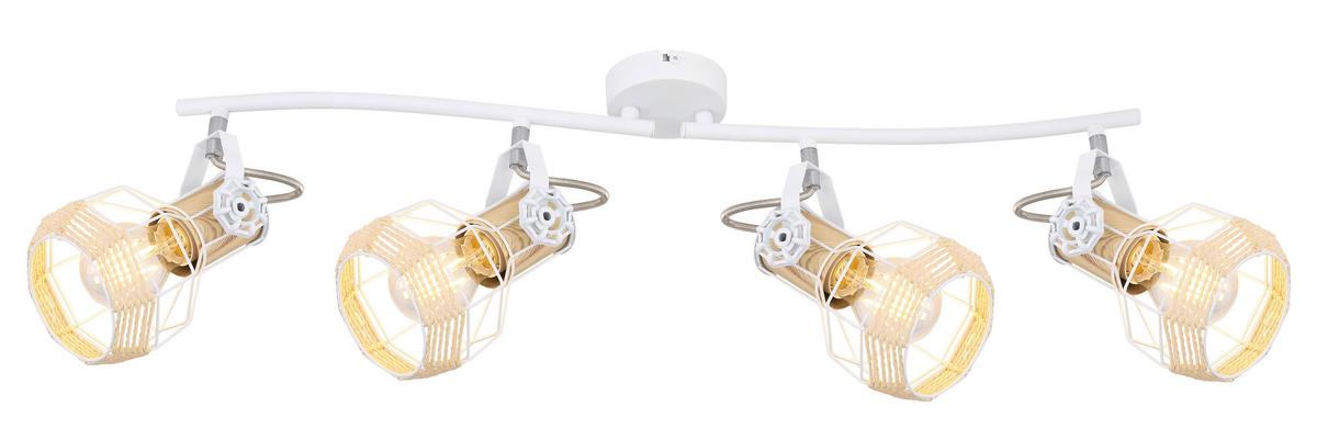 Strahler Bana 4-flammig L: 72 Cm - Weiß, Basics, Metall (72/32/20cm) - Globo