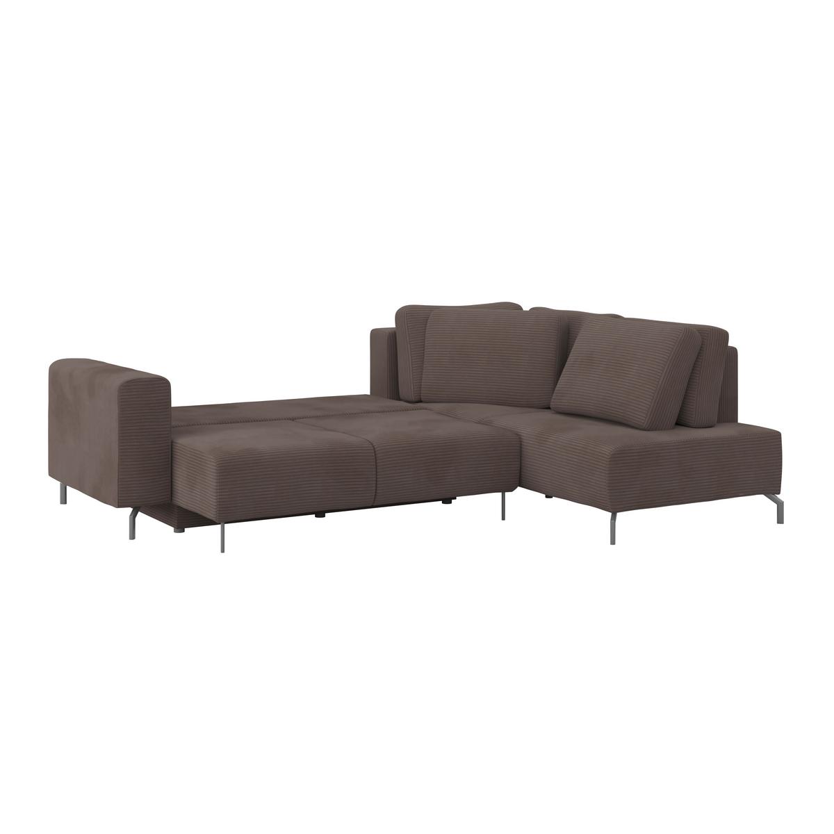 Rohová sedačka VENI, pravá, hnedý menčester - hnedá/čierna, Modern, textil (272/210cm) - Ondega