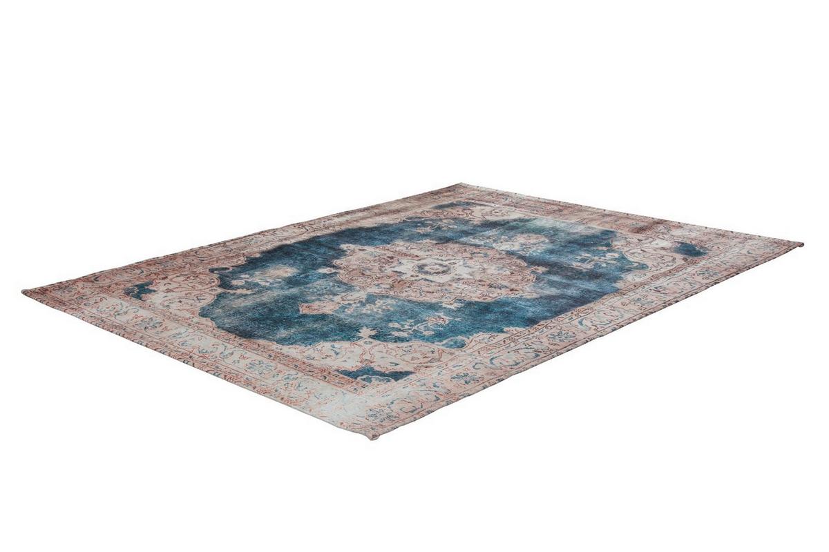 Flachwebteppich Blau, Creme Vintage 8400, BxL: 140x200 cm - Blau/Creme, KONVENTIONELL, Textil (140/200cm)