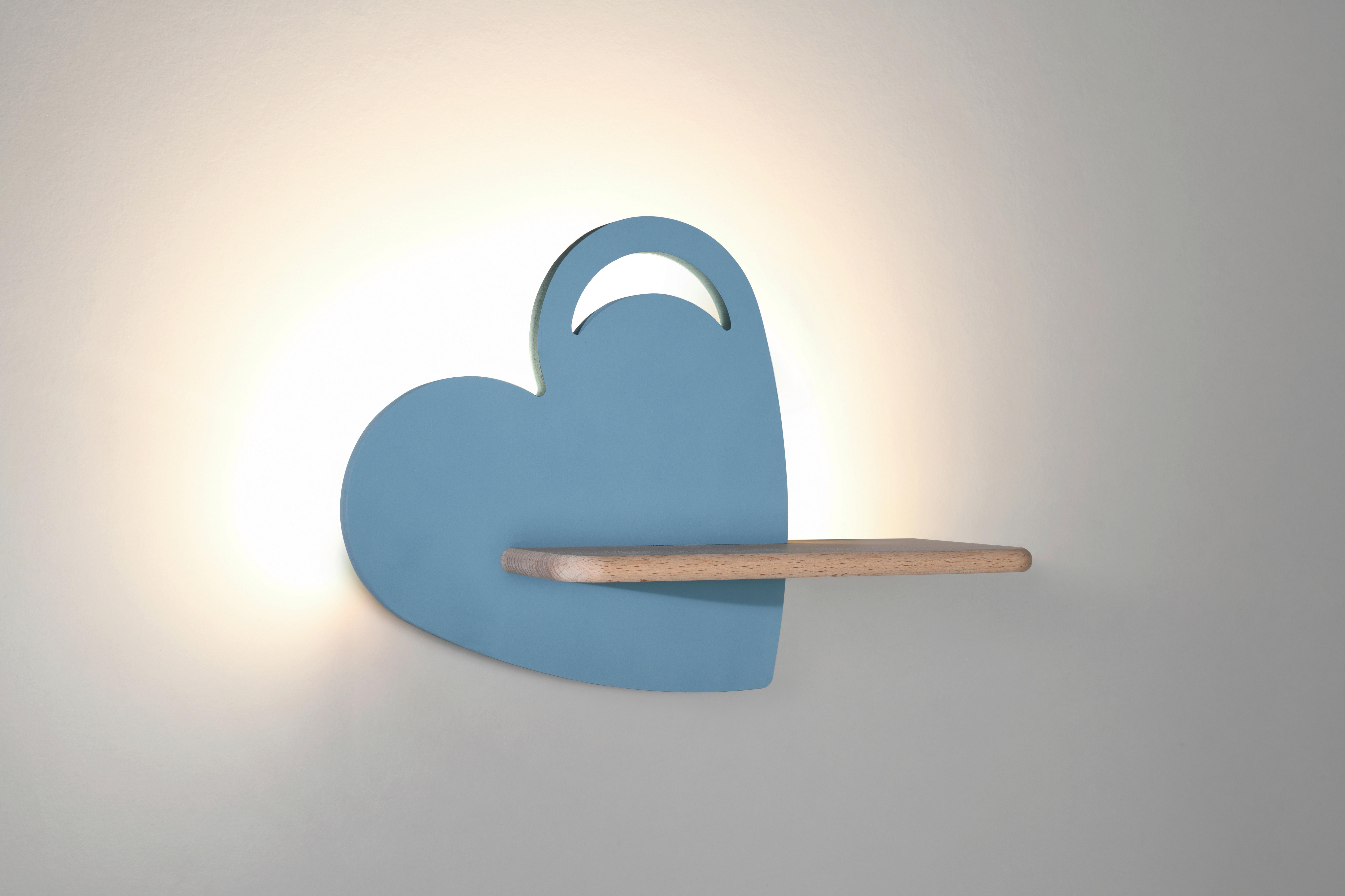 Kinderwandleuchte 21-03867 Heart - Hellblau, KONVENTIONELL, Holz/Holzwerkstoff (36/12/26cm)