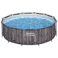 Pool Gustav - Blau/Dunkelgrau, KONVENTIONELL, Kunststoff/Metall (366/100cm) - Bestway