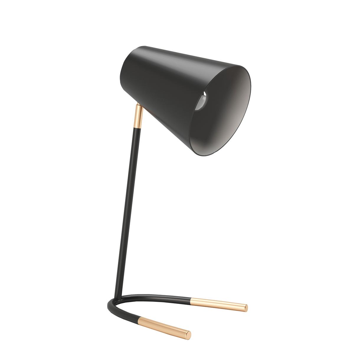Tischleuchte Amelia Schwarz / Gold - Goldfarben/Schwarz, Basics, Metall (18/40/20cm) - Playboy