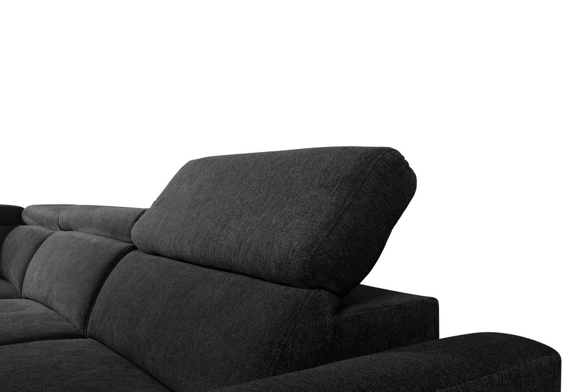 Ecksofa Lapis Schwarz S: 217/255 cm - Schwarz, KONVENTIONELL, Textil (217/255cm) - MID.YOU