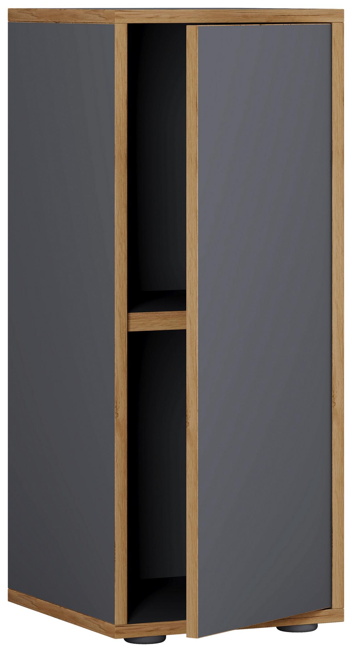 Aktenschrank Salia Anthrazit, Honigeiche B: 30 cm - Honigeiche/Anthrazit, Design, Holzwerkstoff (30/74/33cm) - MID.YOU