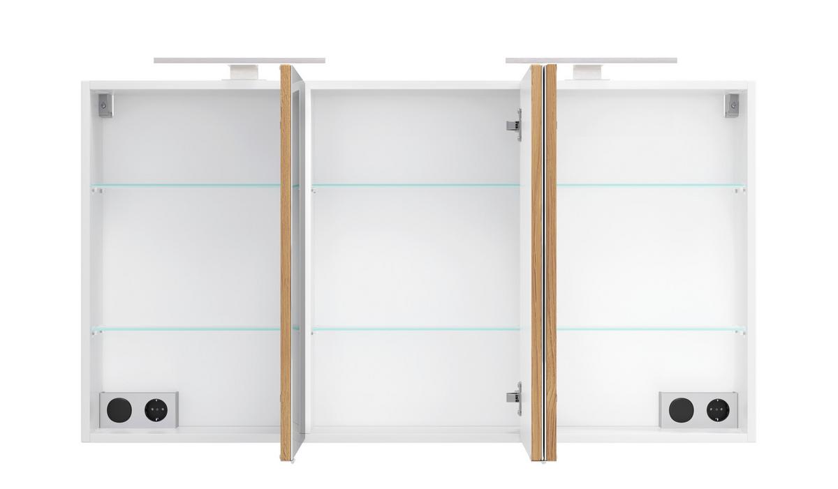 SPIEGELSCHRANK Verona Weiß B: 120cm - Weiß, Trend, Glas/Holzwerkstoff (120/64/20cm) - Held