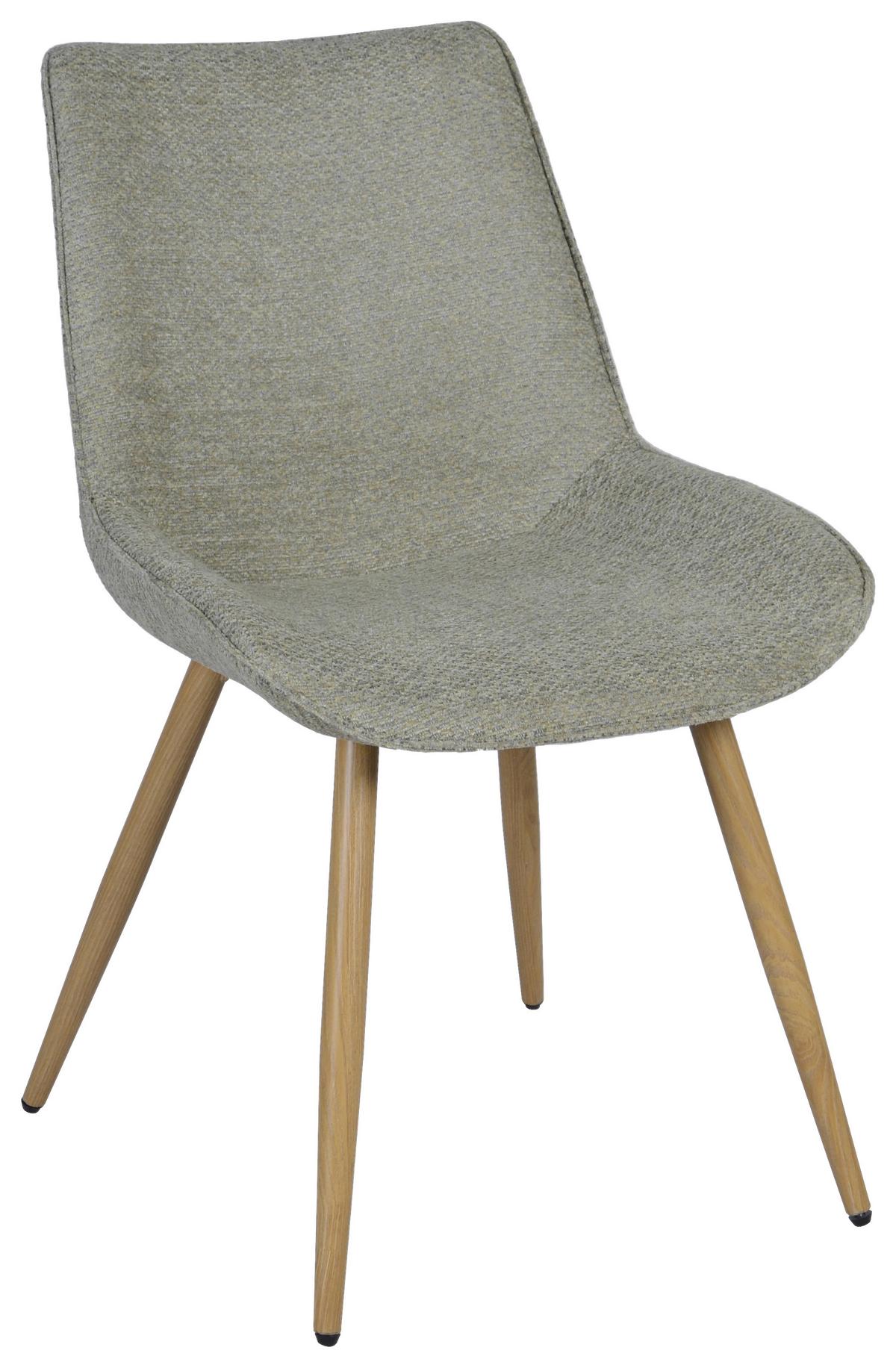 ŽIDLE LOU - barvy dubu/světle zelená, Moderní, kov/dřevo (52/84/60cm) - Mömax