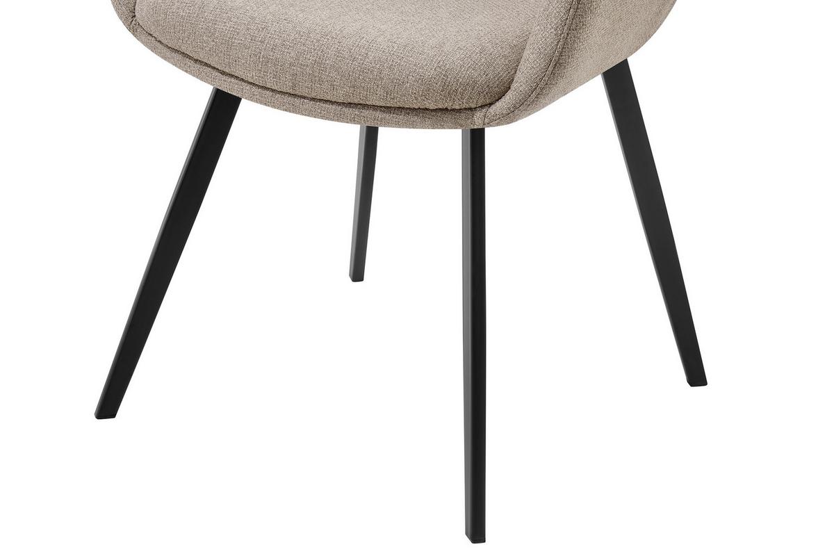 Vierfußstuhl Modo Schwarz/Beige B: 57 cm - Beige/Schwarz, MODERN, Holz/Textil (57/84,5/61cm) - Livetastic