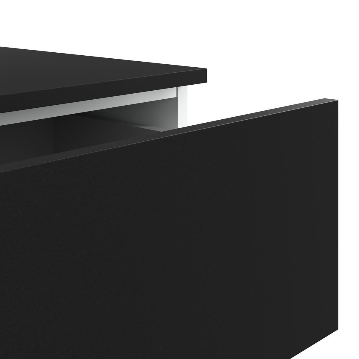 Lowboard Unit In Anthrazit/Weißmit 1 Lade - Anthrazit/Anthrazit Hochglanz, MODERN, Holzwerkstoff (91/61/42cm) - Ondega