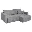 Schlafsofa Bali - Schwarz/Grau, MODERN, Holz/Textil (245/74-90/104cm) - Luca Bessoni