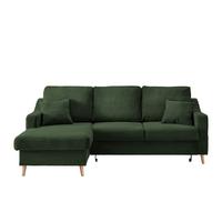 ECKSOFA VALENTINA - Dunkelgrün/Naturfarben, Design, Textil (150/228cm) - P & B
