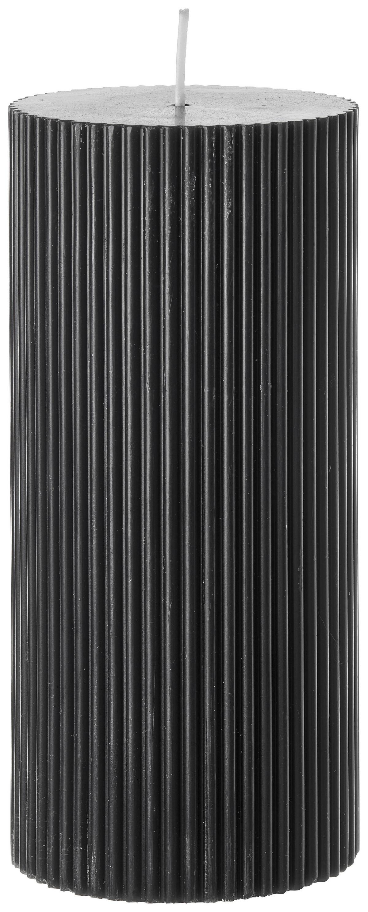 VÁLCOVÁ SVÍČKA STRIPES - bílá/růžová, přírodní materiály (7/15cm) - Premium Living