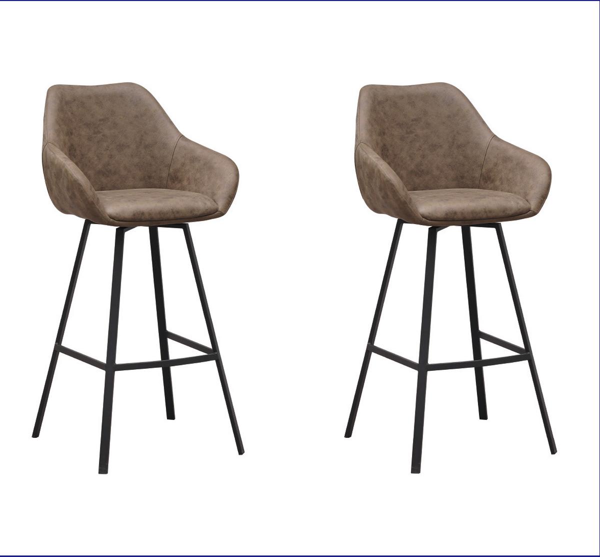 Barhocker-Set Casper Grün B: 55 cm - Schwarz/Grün, MODERN, Textil/Metall (55/109/57cm) - MID.YOU