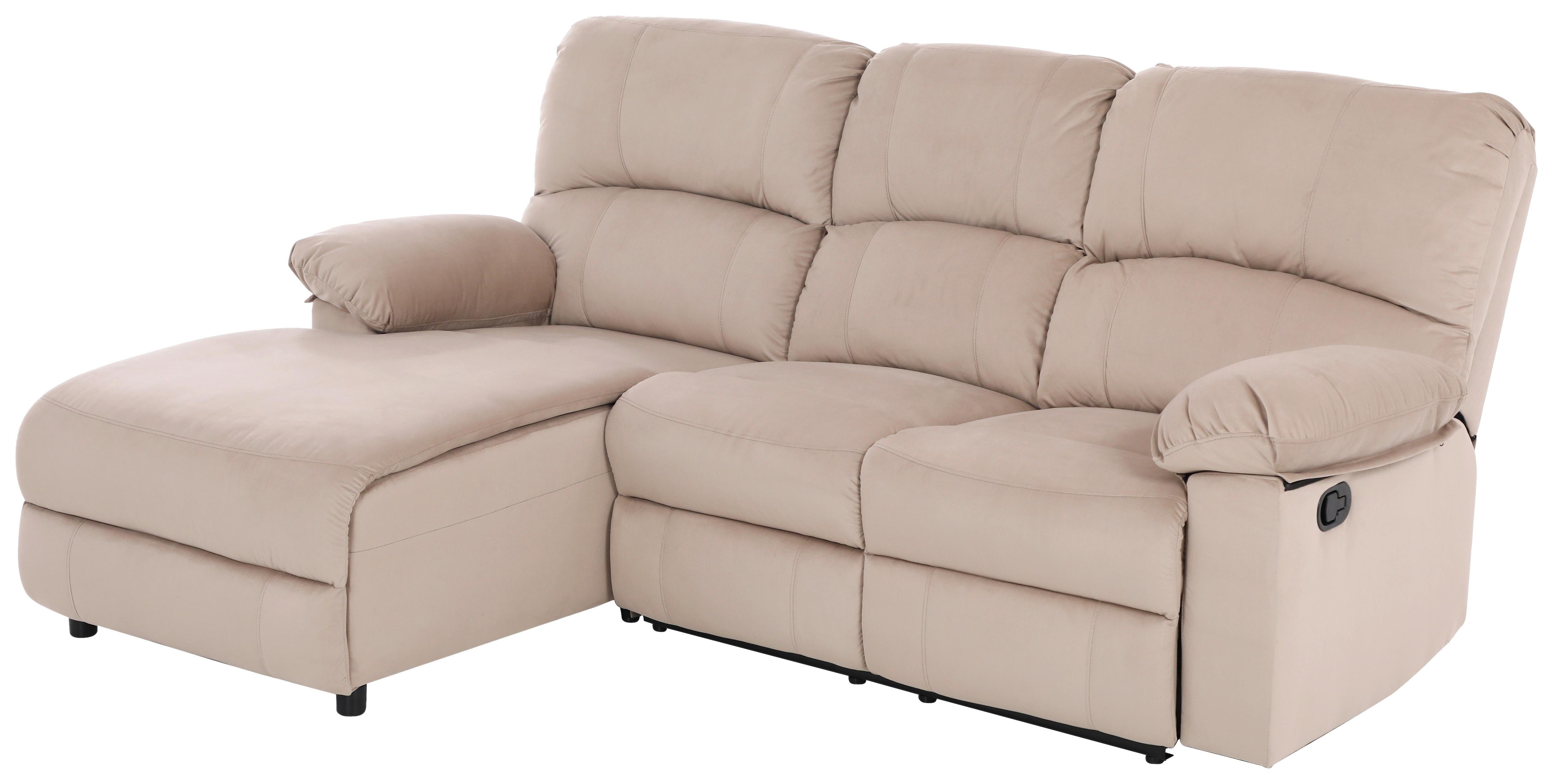 Ecksofa Boston - Beige/Schwarz, Basics, Textil/Metall (159/216cm) - P & B