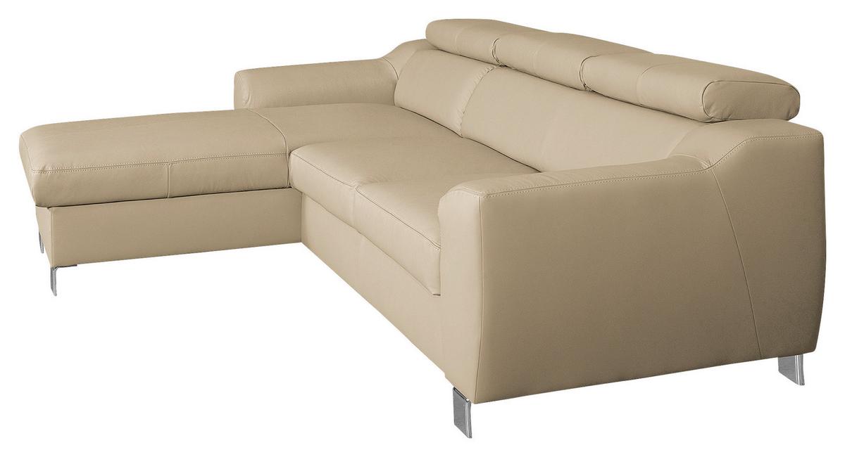 Ecksofa Aspen Schwarz S: 176 Cm - Chromfarben/Schwarz, Design, Leder/Textil (176/242cm) - Livetastic