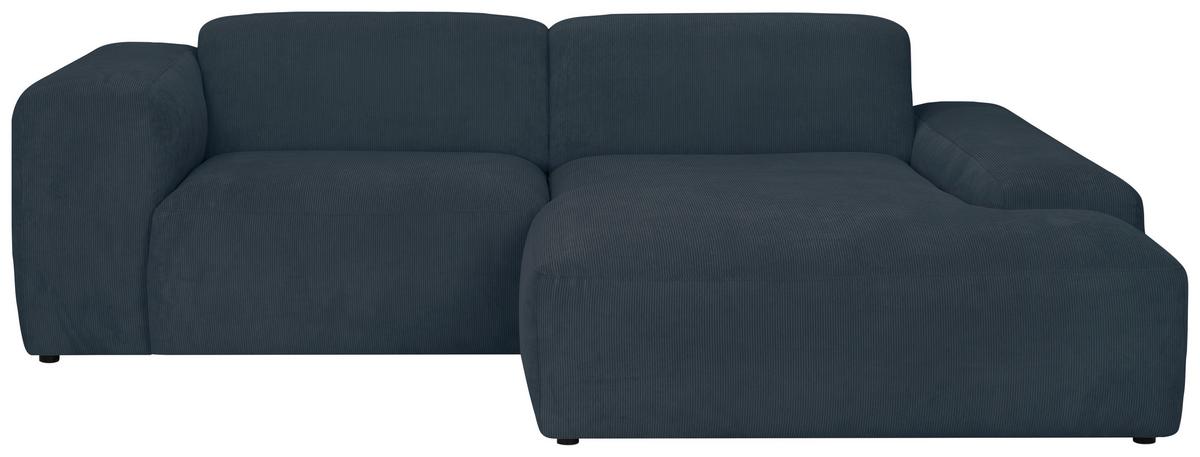 Ecksofa Hannah Blau 252x170 Cm - Blau/Schwarz, Design, Textil (252/170cm) - MID.YOU